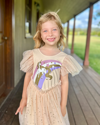 'Golden Unicorn' - Apricot Ballerina Party Gown