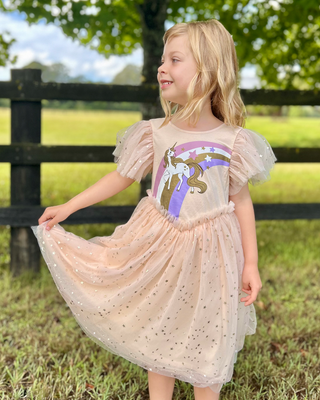 'Golden Unicorn' - Apricot Ballerina Party Gown