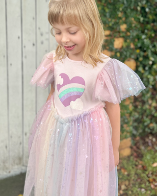'Rainbow Hearts' - Ballerina Pink Ballerina Party Gown