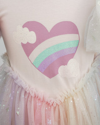 'Rainbow Hearts' - Ballerina Pink Ballerina Party Gown