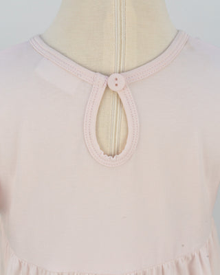 'Dream Big' -  Ballerina Pink Stretch Organic Cotton Flutter Sleeve Play Dress