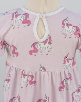 'Follow Your Dreams' -  Bubblegum Pink Stretch Organic Cotton Flutter Sleeve Play Dress