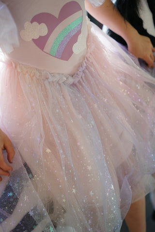 'Rainbow Hearts' - Ballerina Pink Ballerina Party Gown