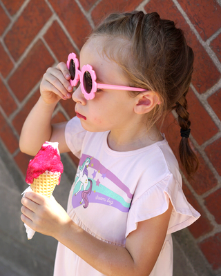 'Dream Big' -  Ballerina Pink Stretch Organic Cotton Flutter Sleeve Play Dress