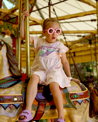 'Dream Big' -  Ballerina Pink Stretch Organic Cotton Flutter Sleeve Play Dress